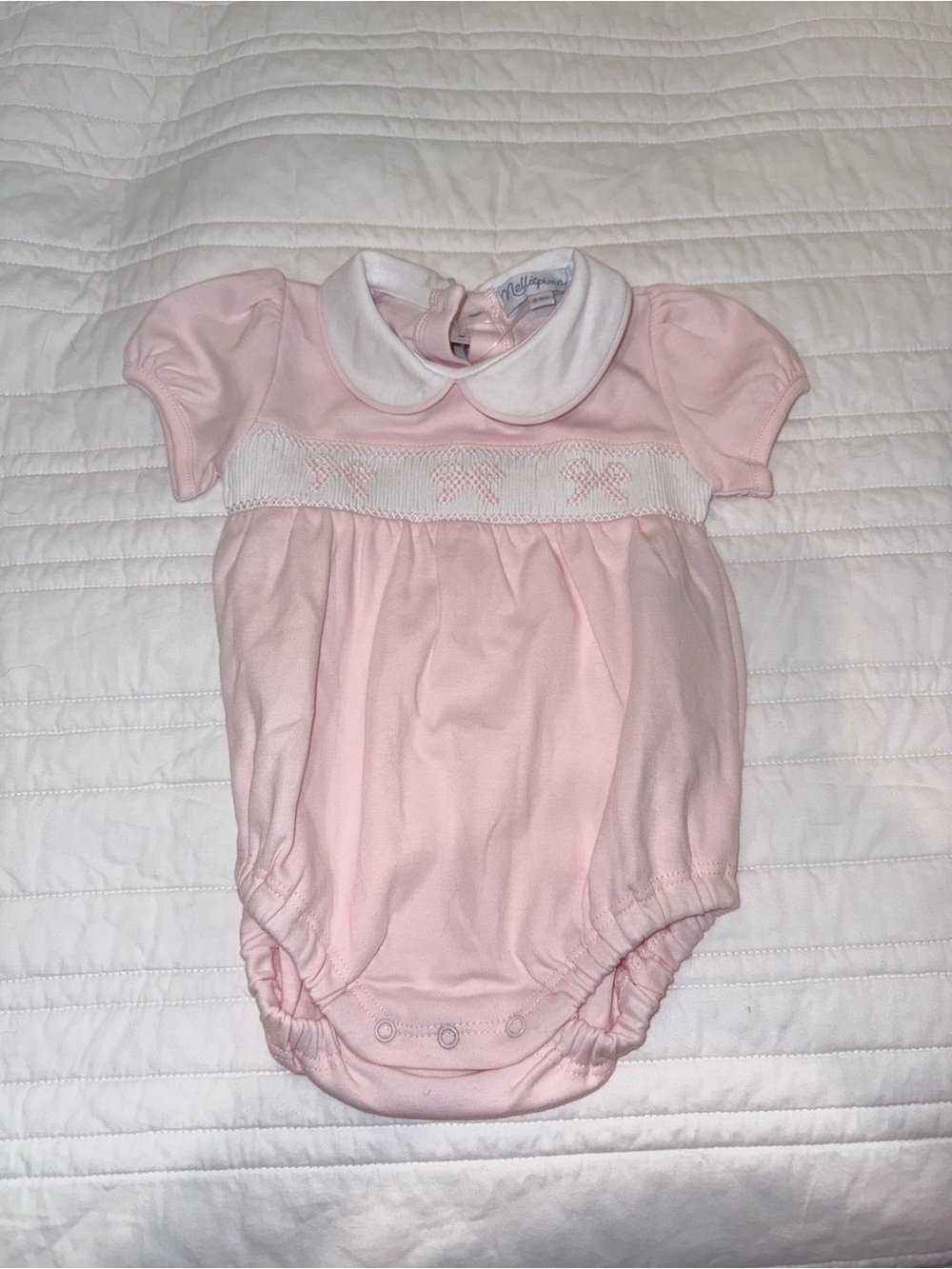Classic Pink Peter Pan Collar Baby One-Piece